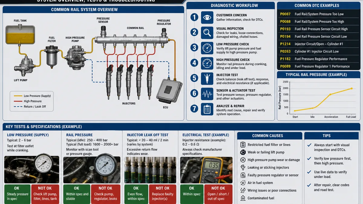 Common-Rail-Diagnosegerät am Diesel-Transporter in Werkstatt, 1200x675